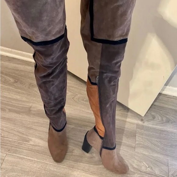 Jeffrey Campbell Thigh Suede Patchwork Boots - Picture 2 of 4